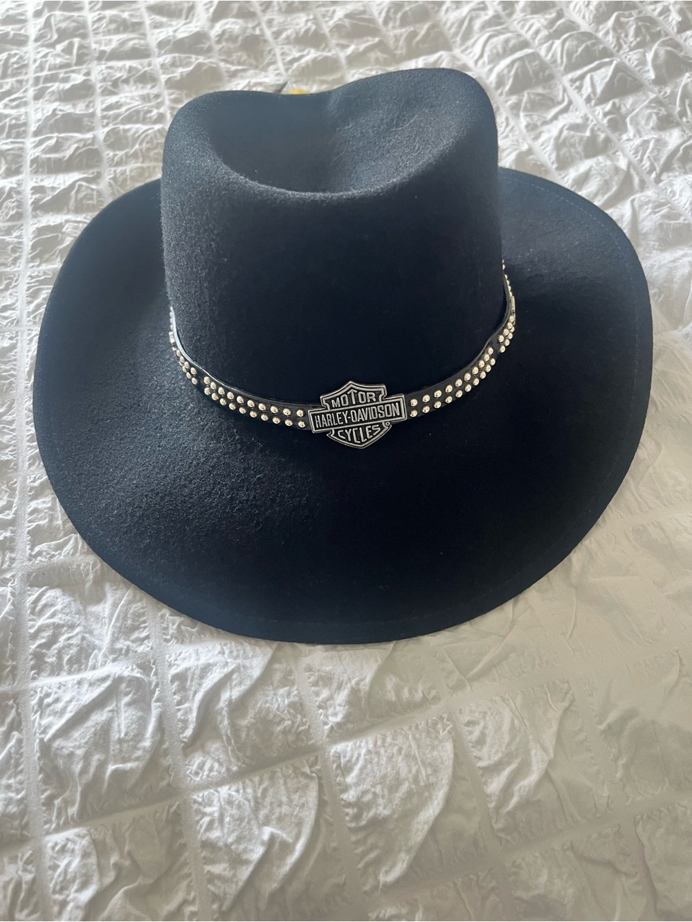 Harley Davidson Vintage Wool felt Crushable Western Hat - Picture 2 of 5